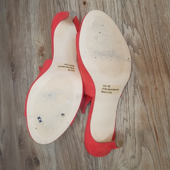 New York And Company Red Mule Heels - Picture 8 of 9